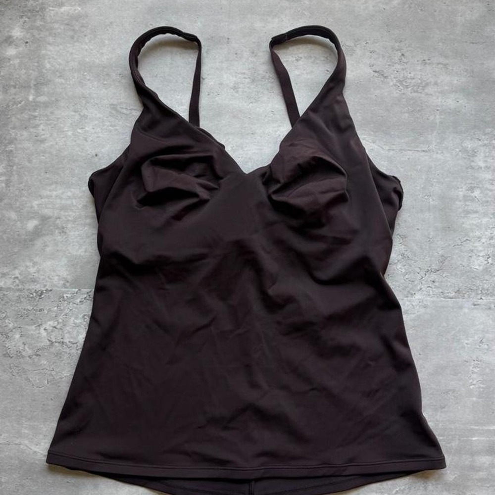 Nancy Ganz Body Brown Ruched Shapewear Tank Camisole 3355 Size 38D